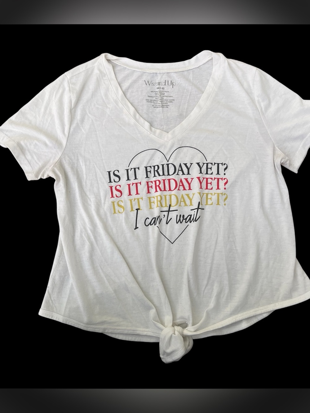 Wound Up Knotted Top Size M White Breathable IS IT FRIDAY YET